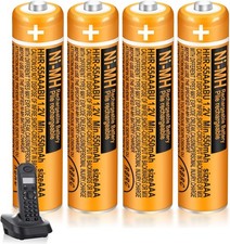 4 Pack 550mAh HHR-55AAABU NI-MH AAA Rechargeable Batteries for Panasonic 1.2V B 4.82 per battery