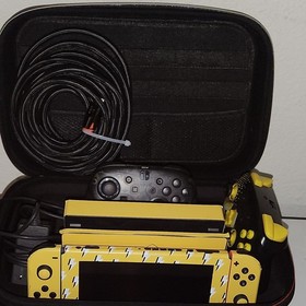 Nintendo Switch Console Custom Pikachu Design Bundle with Controllers, Dock