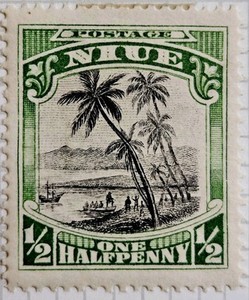 Niue 1920 Captain Cook ½d bicolor stamp (Scott #35) - MH – Mint Hinged
