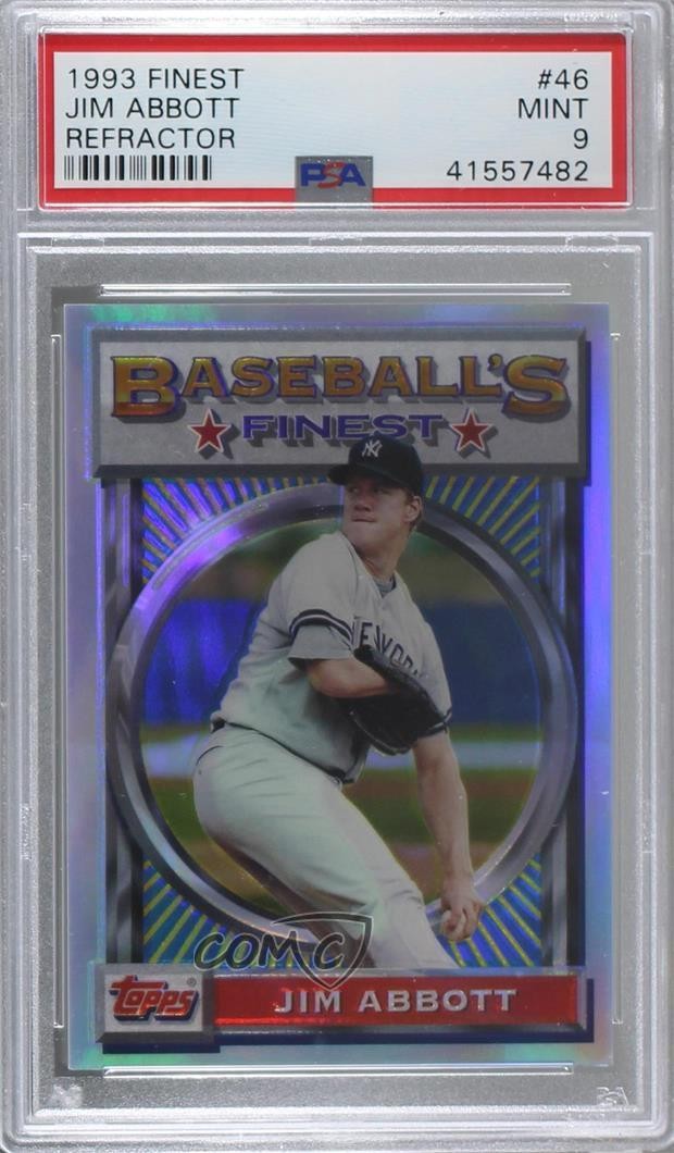 1993 Topps Finest Baseball's Finest Refractor Jim Abbott #46 PSA 9 MINT 0h5