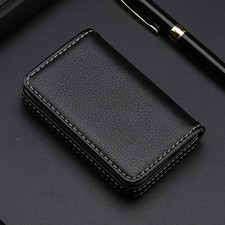 PU Leather Business Card Holder Pocket Wallet Case w/ Magnetic Closure