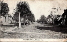 Hardin Missouri~West Elm Street Homes~Chicken Wire Fence~Dirt Road~1912 B&W PC