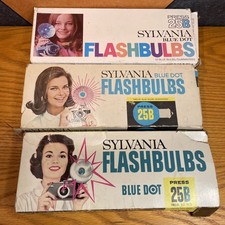 Vintage Sylvania Blue Dot Flash Bulbs - Press - 25B Flashbulbs 31 Total Bulbs