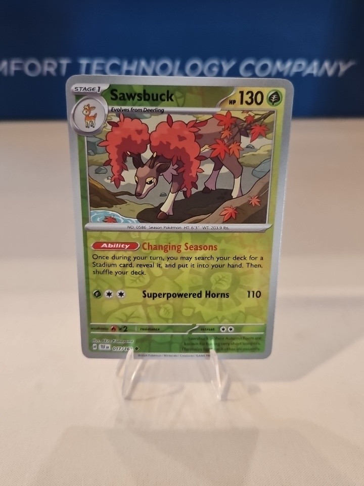 Pokemon TCG Temporal Forces Sawsbuck Reverse Holo Card 17/162