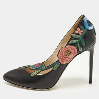 Escarpins en cuir noir brodé Gucci Ophelia taille 40 - Photo 1/4