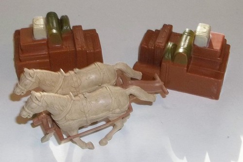 Vintage Marx Playset Wagon Horse Team Plus Wagon Freight Tops