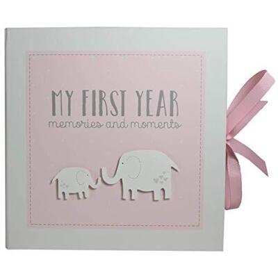 Mein erstes Jahr rosa Schallplattenbuch Baby Taufe Geschenk von Petit Cheri Collection