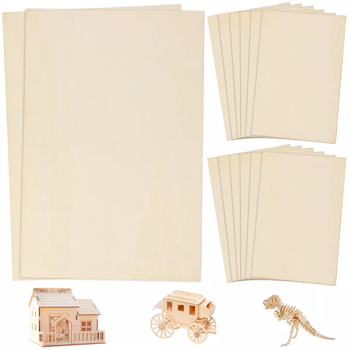 Plywood Sheets 14pcs Blank Basswood Sheets for Cricut Maker Crafts Wood  Burning