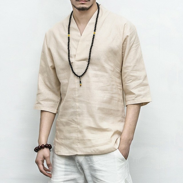 Mens Han Chinese T Shirts Cotton Linen Tang Tops Kung Fu Casual Shirt Blouses Ebay