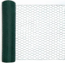 Green Chicken Wire 36 inch(H) x 100 ft(L), Anti-Rust Hexagonal Galvanized Metal 