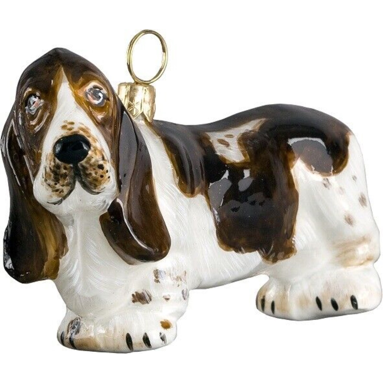 Basset Hound Dog Polish Blown Glass Christmas Ornament Holiday Decoration Poland