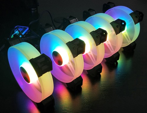 Ventilador de caja de computadora RGB PC refrigeración 120 mm sincronización LED silencioso con 1 control remoto 12 V - Imagen 7 de 20