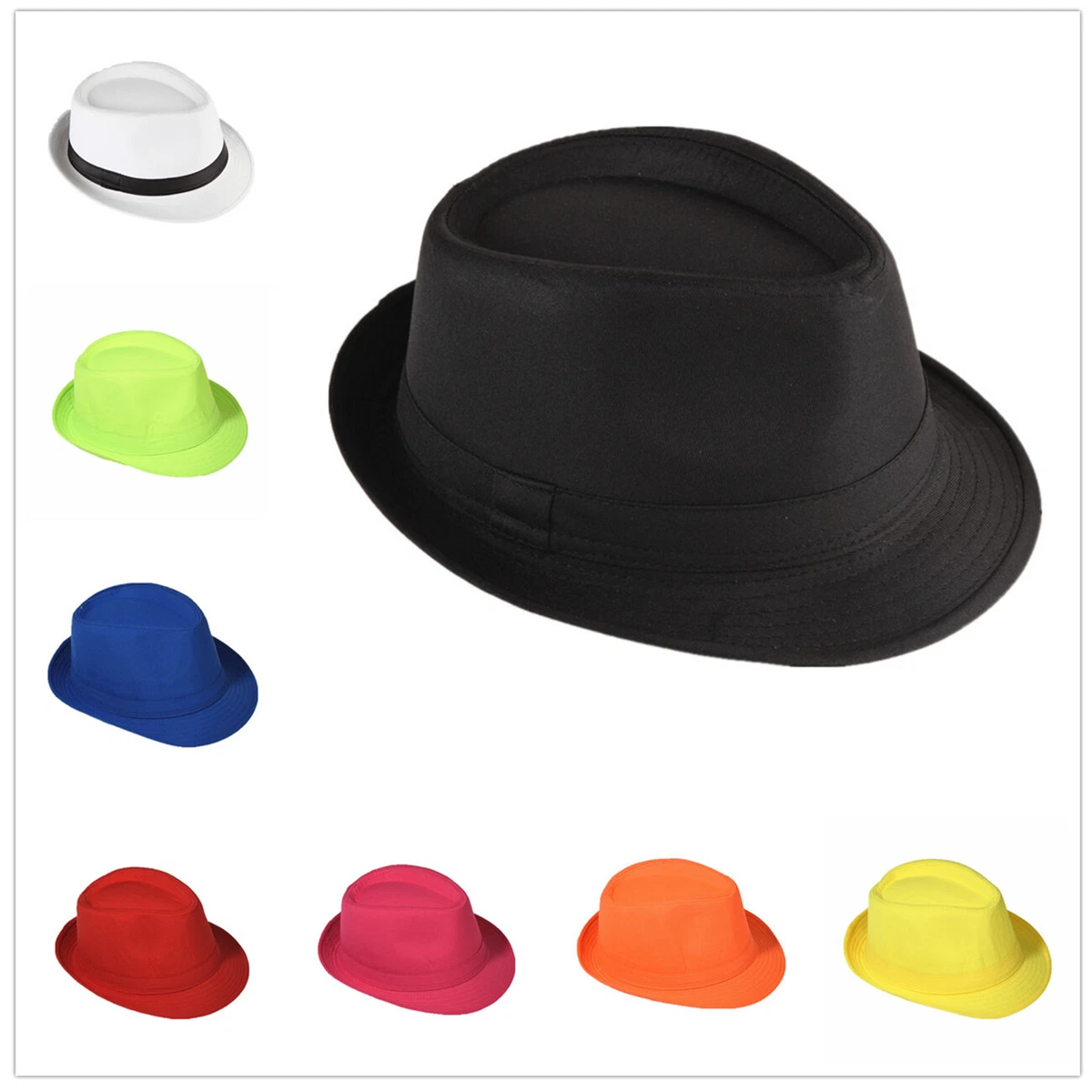 Sombrero de gángster Street Style Fedora Trilby sombrero para el sol con cinta de tela