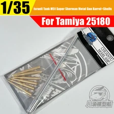 1/35 Israeli M51 Super Sherman Tank Metal Gun Barrel+Shells Kit for Tamiya 25180