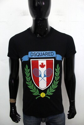 Dsquared2 Shirt Größe S Herren T-Shirt Schwarz Baumwolle Logo Shirt Kurzarm
