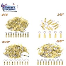 Yellow Heat Shrink Wire Crimp Connector Ring Terminals M5/6/8/10 Stud 12-10 AWG
