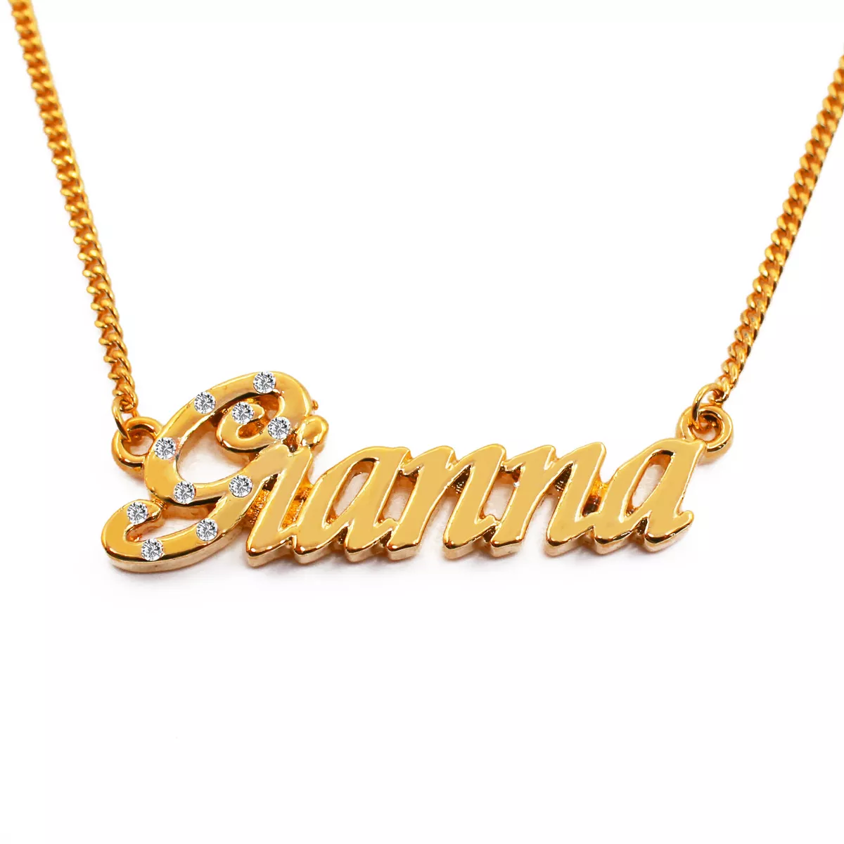 Gold name hotsell necklace 18k