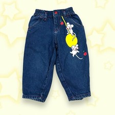 vintage 2t boy jeans with mouse character on the leg