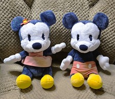 Disney Store Mickey Minnie Mouse Plush Set Vintage Style 10 Pair