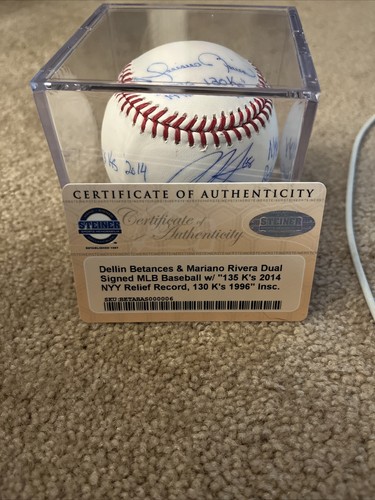 Mariano Rivera/Dellin Betances dual signed Baseball Steiner with inscription - Picture 3 of 6