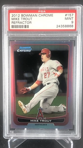 2012 Bowman Chrome Mike Trout #157 Refractor PSA 9 💎Mint Angels Rare 2nd Year💎
