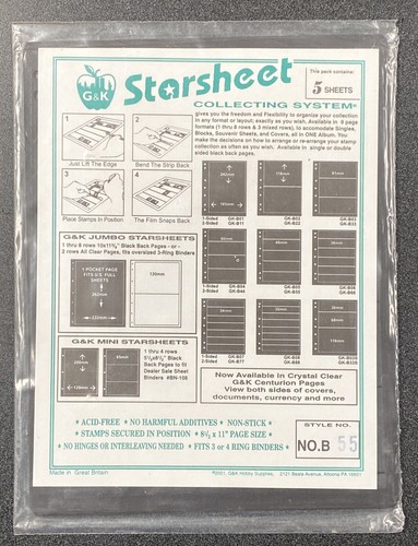 Juego de 2 Sistema de Coleccionismo G&K Starsheet 5 Hojas Cada una (1 con 5 Filas, 1 con 6 Filas) - Imagen 2 de 5