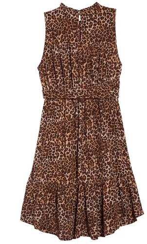 Ten Sixty Sherman Girls Smocked Leopard Dress Size Small 7-8 2281 - Picture 2 of 9