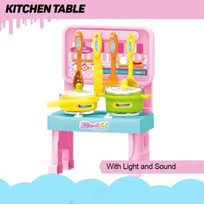 Kitchen Play Set Kids Gift Pretend Cooking Playset Sink Girls Boy