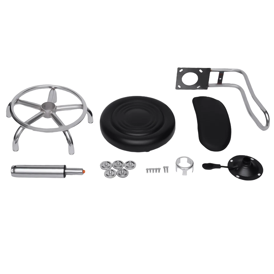 Adjustable Hydraulic Garage Work Shop Chair Seat Stool with Backrest Black USA - Image 3 of 4