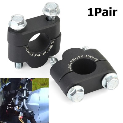 2pk CNC HandleBar Risers Mount Clamp Adapter Universal 7/8'' 22mm Motorcycle New