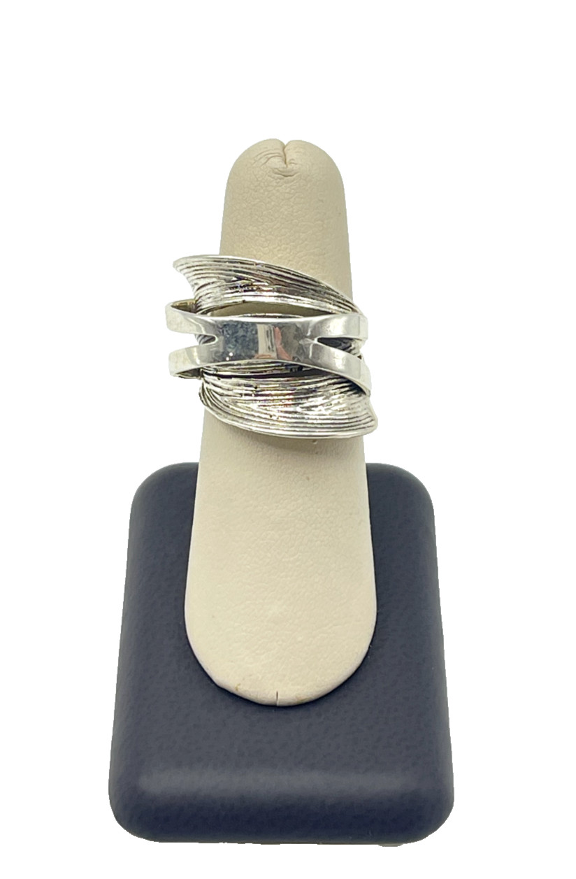 950 Silver Stacked / Split / Layered Ring Size 7 - image 1