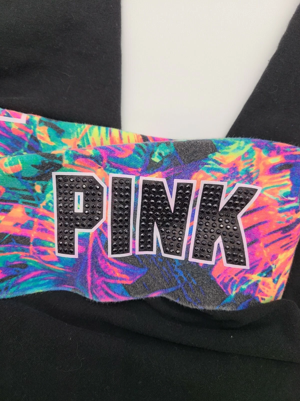 victoria-secret-vs logo crop rhinestone logo active leggings
