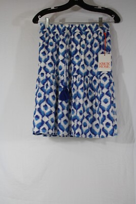 Knox Rose Women's Ikat Blue Skirt Easter Spring Summer Flirty Tiered Size XS NEW