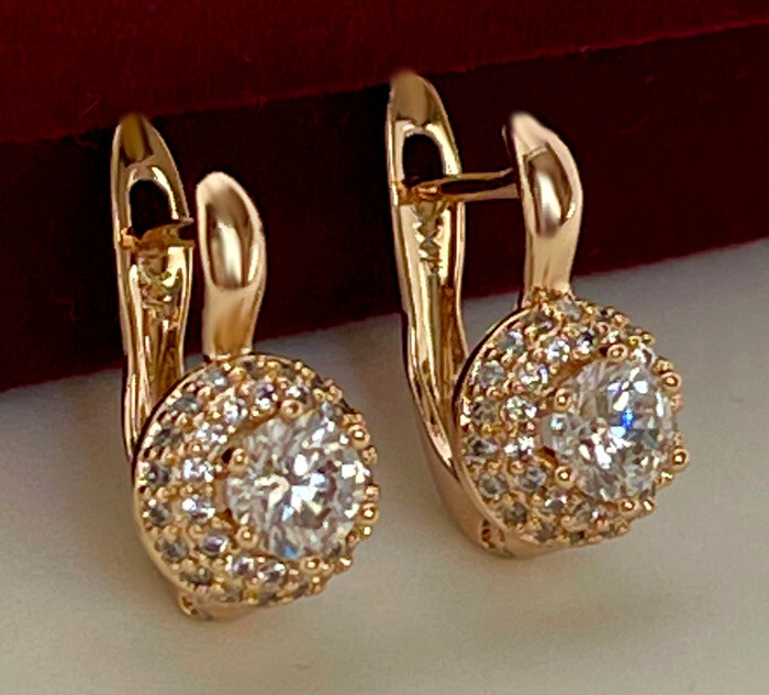 Regalo Elegante Donna Orecchini Cerchio Zirconi Cubici - Gioielli Placcati Oro 18k Multicolore Orecchini Multicolore - Foto 10