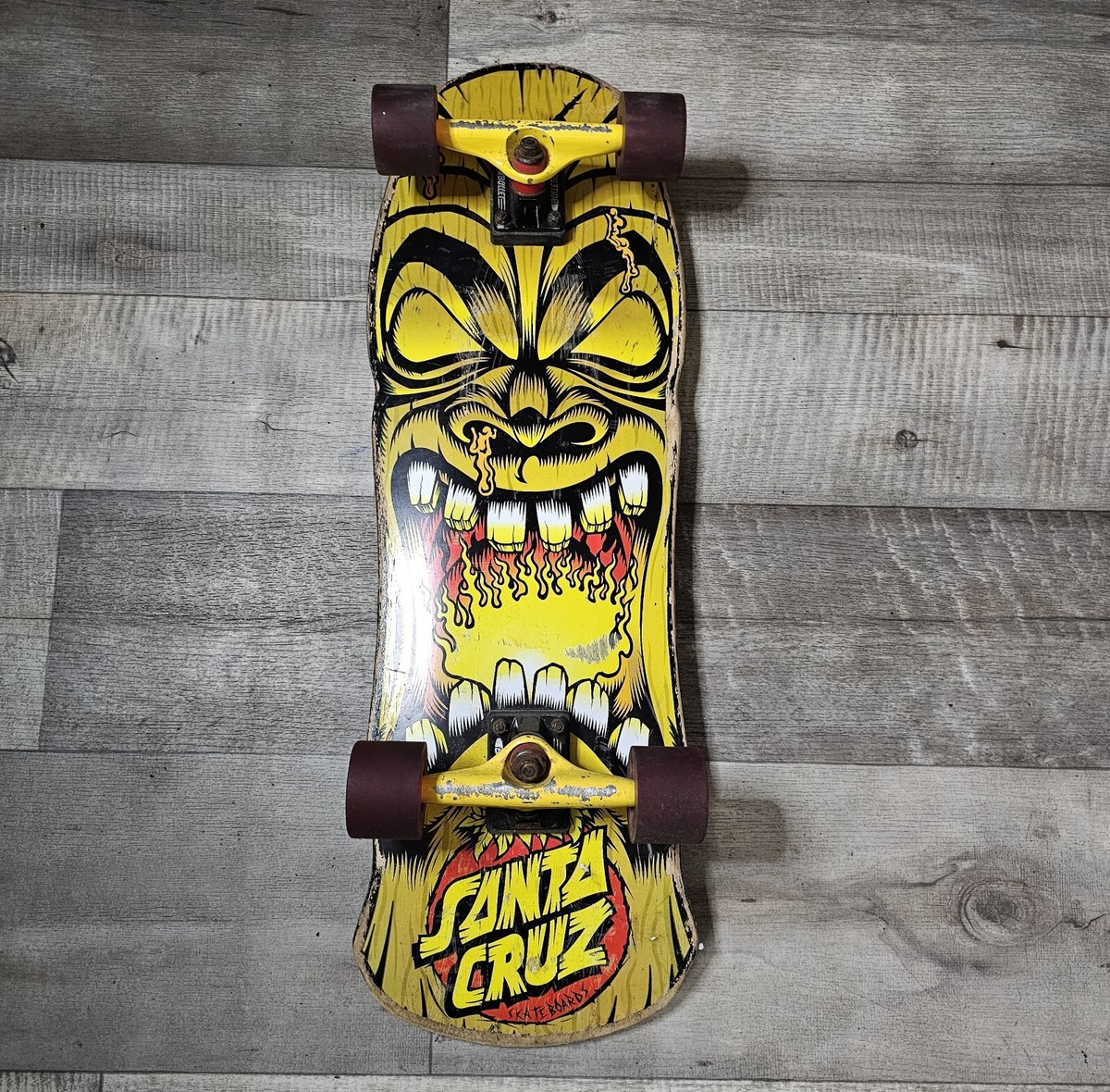 Vintage Santa Cruz Skateboard Roskopp Face Tiki Cruzer
