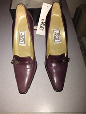 NIB Gianni Versace Shoes sz 36 / 6 Burgundy Silver Buckle Medusa NIB Pumps