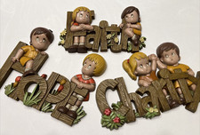 Vintage 1982 Burwood Wall Hanging Faith Hope and Charity Set Made in USA