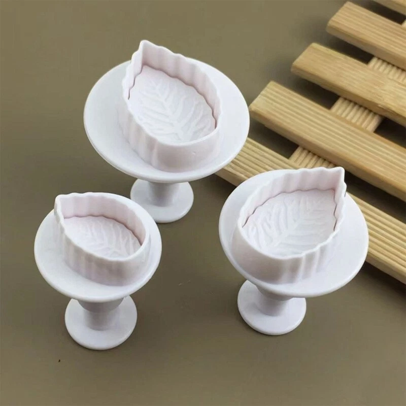 3Pcs/Set Rose Leaf Plunger Fondant Cutter Sugarcraft Cake Decorating Tools DIY - image 3 of 4