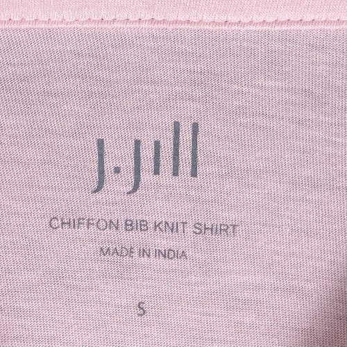 J Jill Shirt Womens Small Pink Chiffon Bib Long Sleeve Button Up Tunic Top - Picture 2 of 11