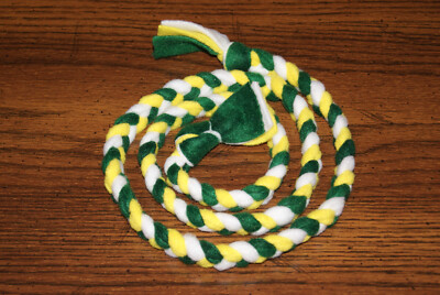 New 4ft. Green Bay Packers John Deere Colors Handmade Braided Fleece Cat Toy BCR