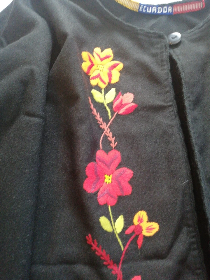 Embroidery Baby Alpaca Wool Poncho Cape Wrap Shawl Coat Handmade New All Seasons - Image 4 of 4