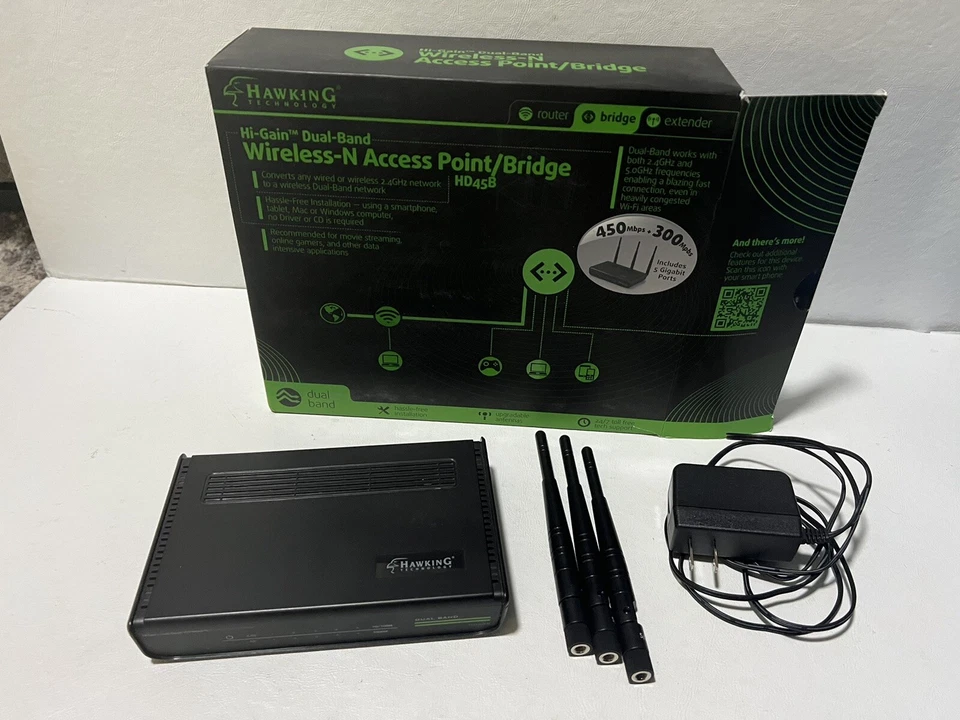 Hawking Technology HD45B Hi-Gain Dual-Band Wireless Access Point Bridge (CR) - Image 2 of 4