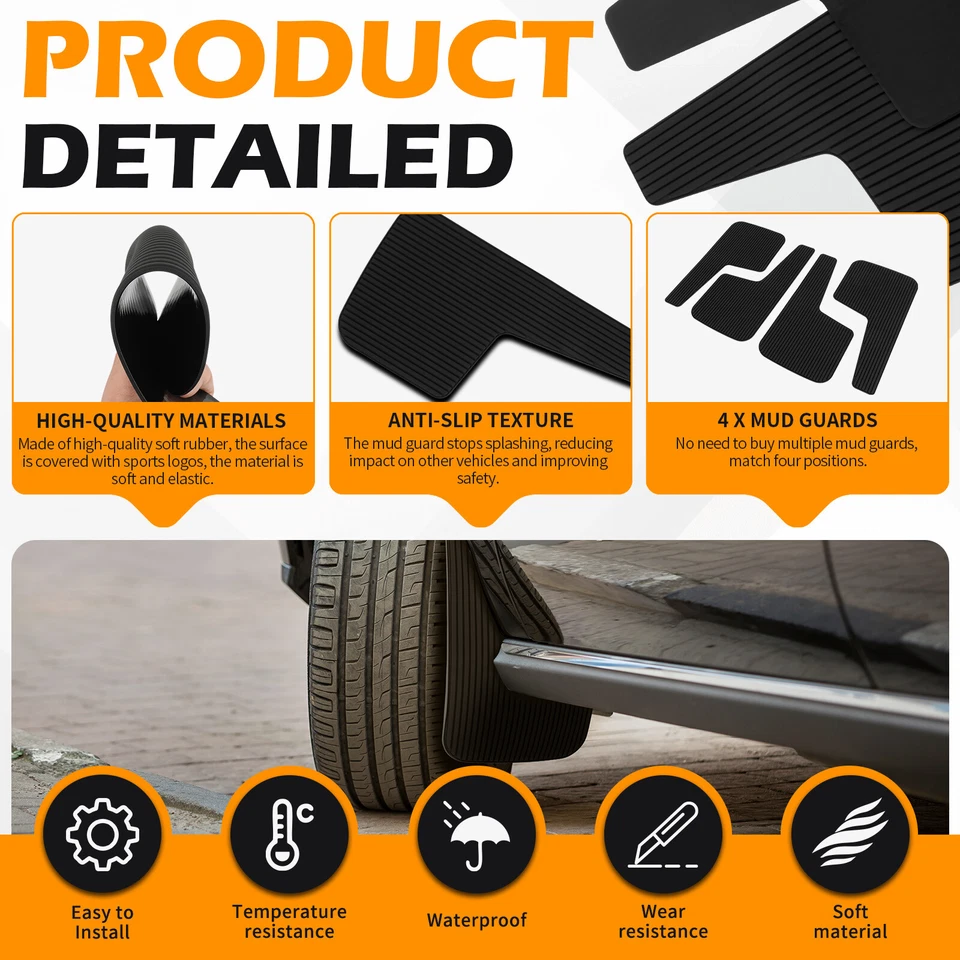 4x For Iveco Daily Front Rear Mud Flaps Guard Splash Guards Shield Mudguards - Image 4 of 4