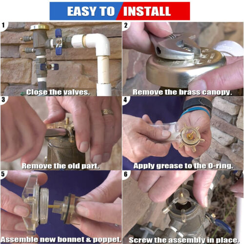 1/2"-3/4" Bonnet Poppet Assembly Repair Kit 905-211 for Febco 765 PVB FRK 765-BP - Picture 4 of 12