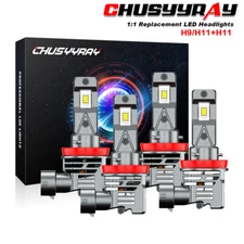 For Infiniti QX30 2017-2018 -4X 6000K LED Headlight High Low Beam Bulbs Combo S+