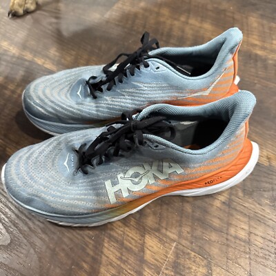 Hoka One One Men's Size 10.5D Mach 5 Blue Orange Running Sneakers 1127893 MSPBL