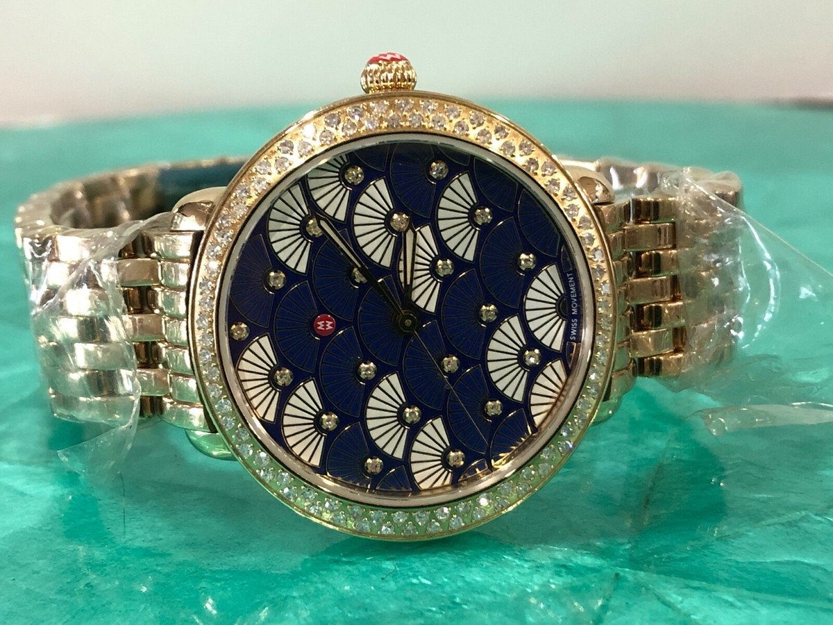 Michele serine 16 MID Diamond two tone gold watch Michele 36mm Serein Mid Ladies Watch, Two Tone Diamond, 18k  main image 3