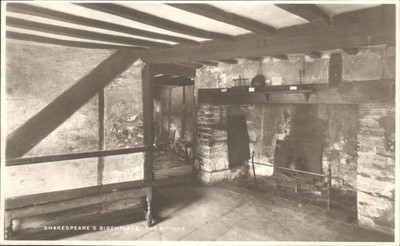 RPPC Shakespeares Geburtsort Die Küche Stratford-upon-Avon England