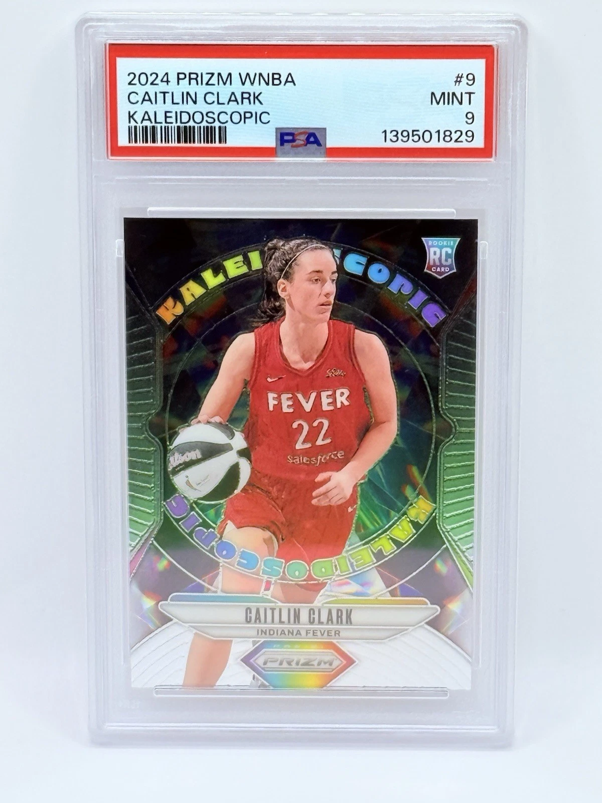 Deal for 2024 Panini WNBA Prizm KALEIDOSCOPIC CAITLIN CLARK ROOKIE PSA 9