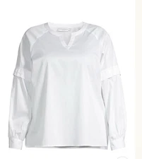 NWT HARSHMAN White Small Callet Blouse $228 Great Price!